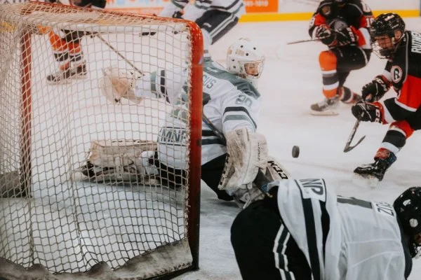 hockey goalie save